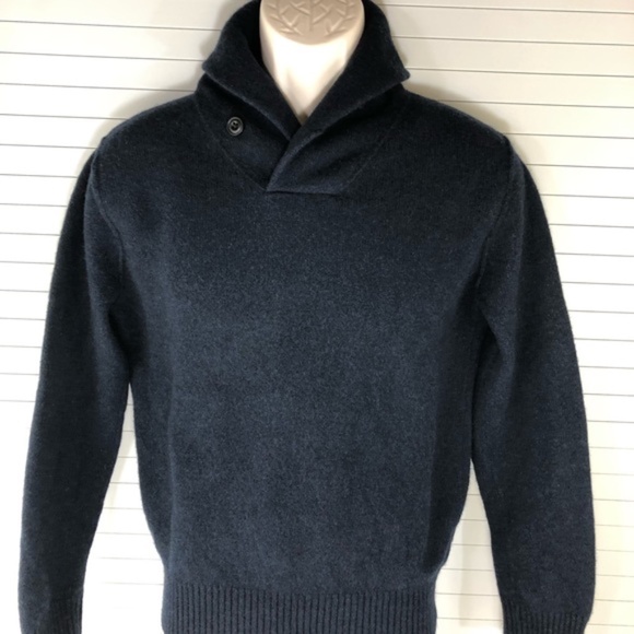 J. Crew Other - NWT Lambswool Shawl Collar Navy Sweater Medium